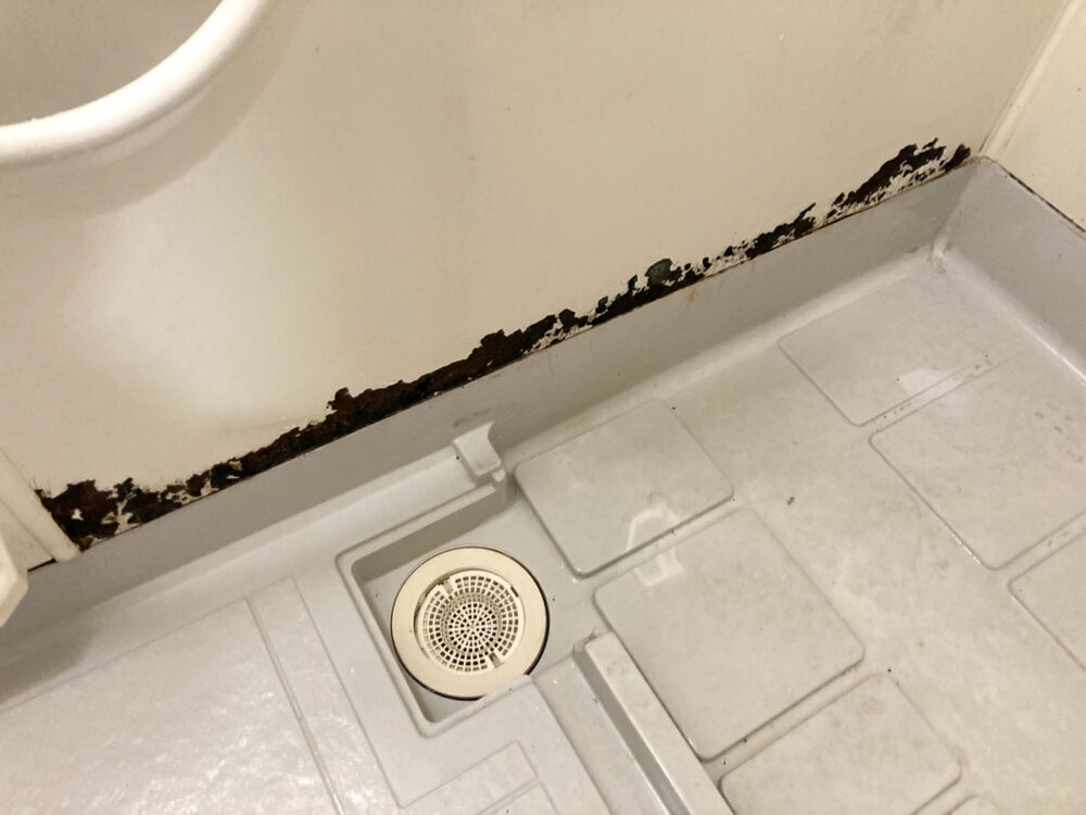 【施工事例】錆て膨れてしまった浴室壁の補修工事